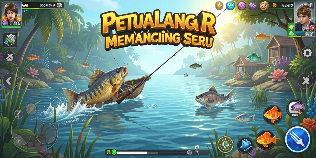 Tampilan menarik dari gameplay memancing di 666F.