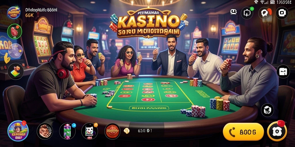 Screenshot gameplay 66K menampilkan berbagai pilihan permainan Kasino yang menarik.
