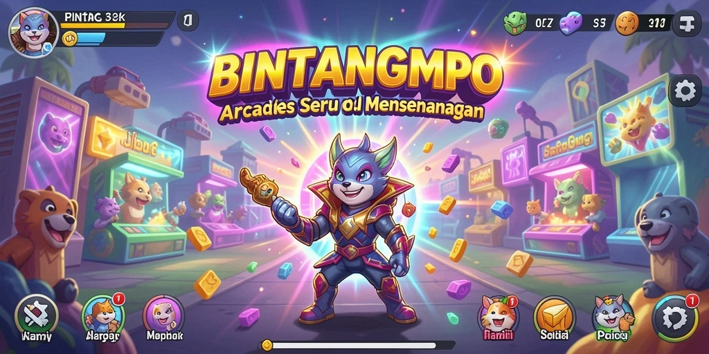 Tampilan gameplay seru dalam BINTANGMPO yang menggugah semangat.