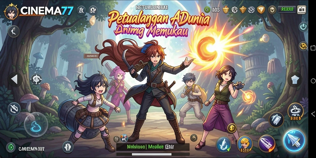 Tampilan menakjubkan dari gameplay CINEMA77 dalam dunia Anime.