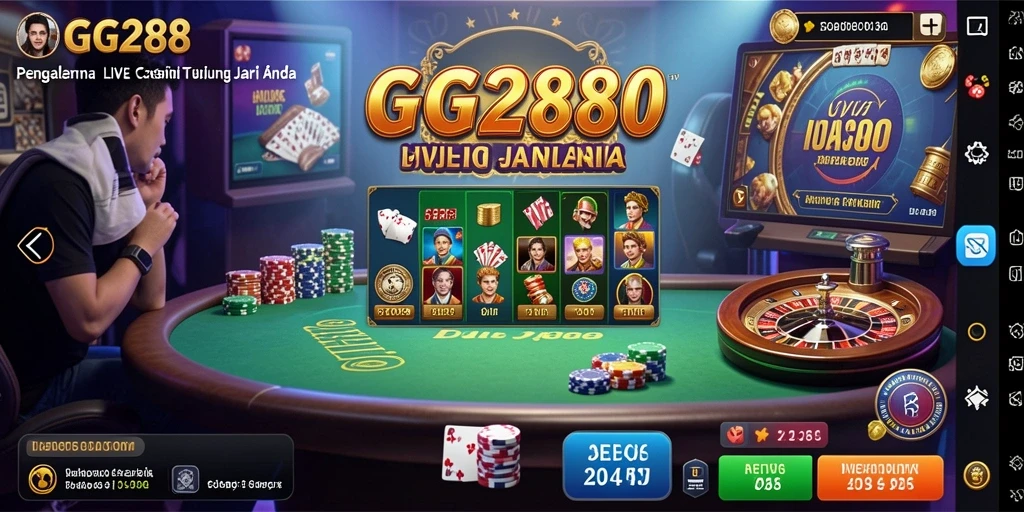 Screenshot gameplay GG288 yang seru dengan dealer langsung.