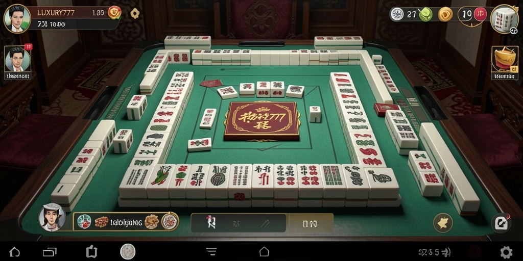 Tampilan gameplay menarik dari LUXURY777 dengan ubin Mahjong.