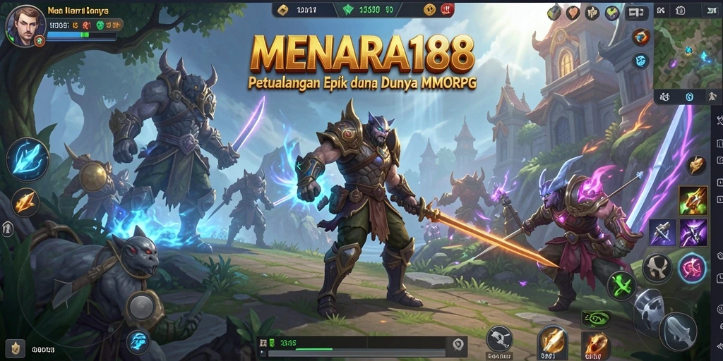 Tampilan menarik dari gameplay <strong>MENARA188</strong> saat berpetualang di dunia yang fantastis.