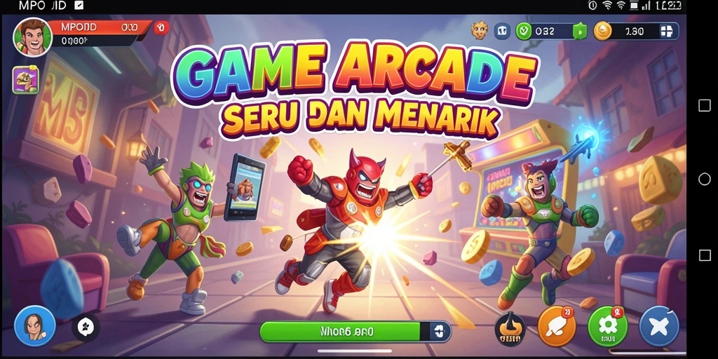 Screenshot MPOID menunjukkan aksi cepat dan seru dalam gameplay Arcade.