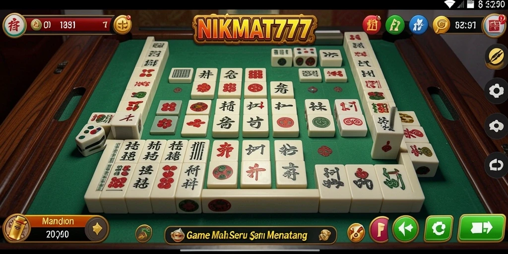 Screenshot gameplay menunjukkan momen mendebarkan bermain Mahjong.