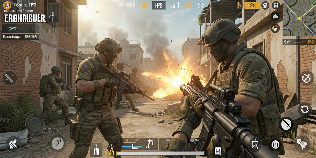 Tampilan seru gameplay RP8 dalam pertempuran TPS yang mendebarkan.