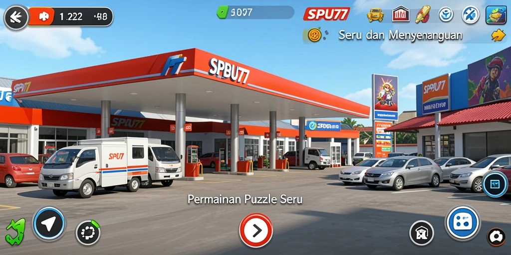 Screenshot gameplay SPBU77 menampilkan tantangan Puzzle yang menarik.