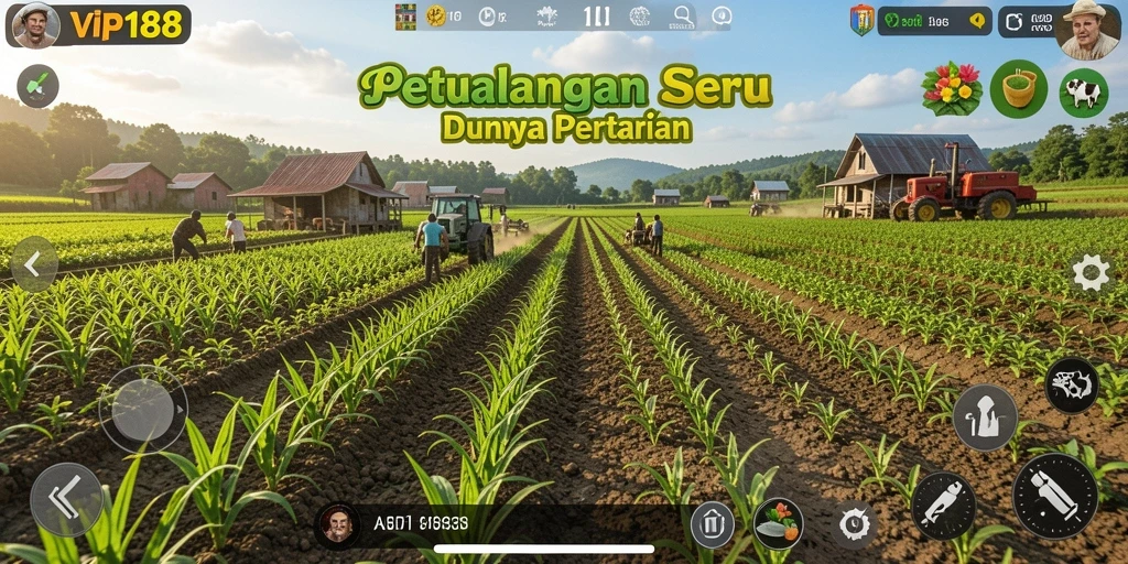 Gameplay seru dalam dunia pertanian dengan berbagai aktivitas menarik.